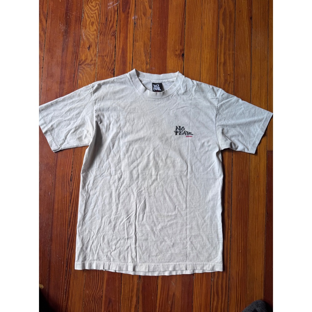 Vintage Single Stitched No Fear Graphic T-Shirt Mens Large "Look It In The Eyes"